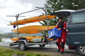 Preparing the Kayaks